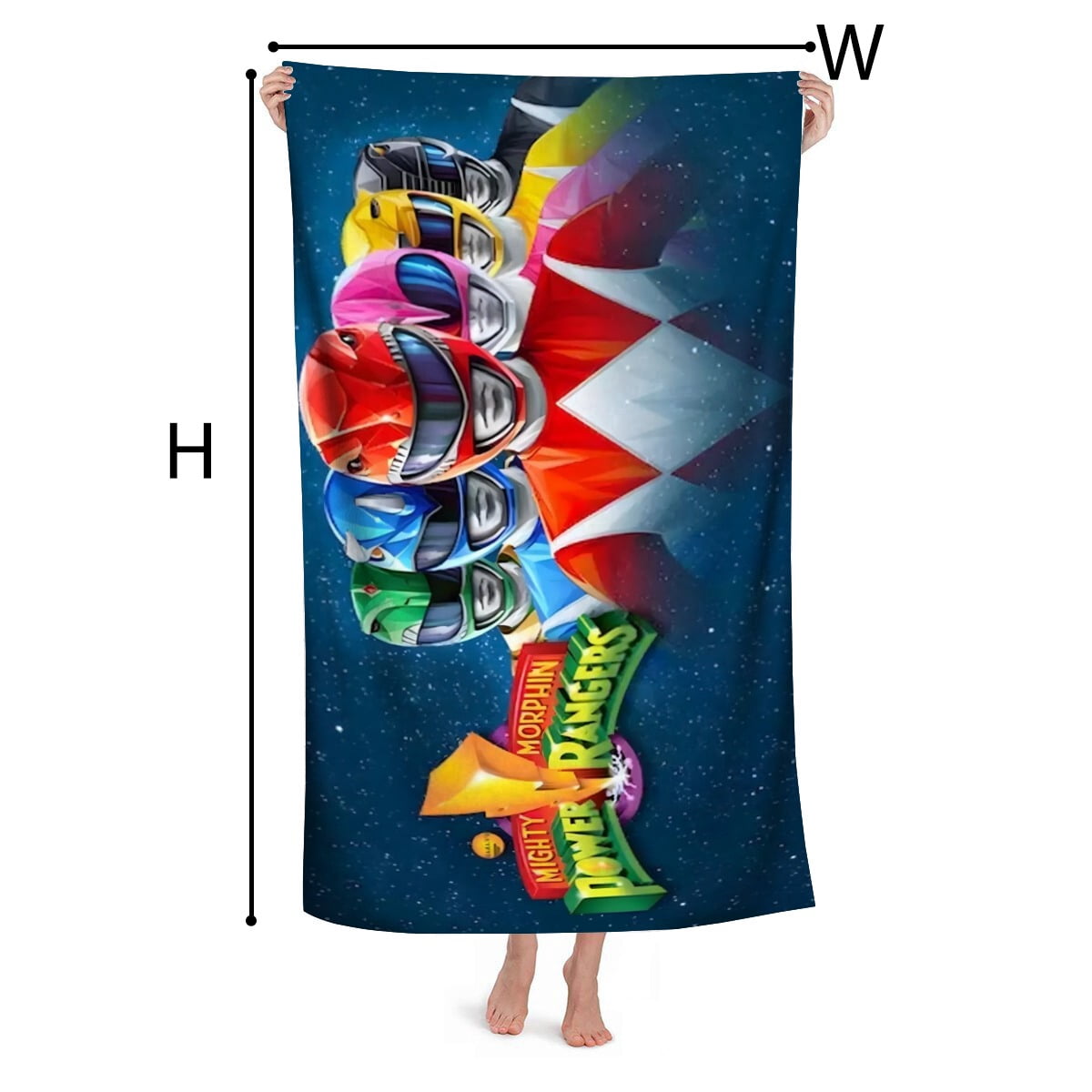 Beach Towel for Mighty Morphin Power Rangers Kids Boys Girs Gifts Quick Dry Pool Towels Sand Free Beach Blanket for Travel Vacation Camping Microfiber 30×60 inch