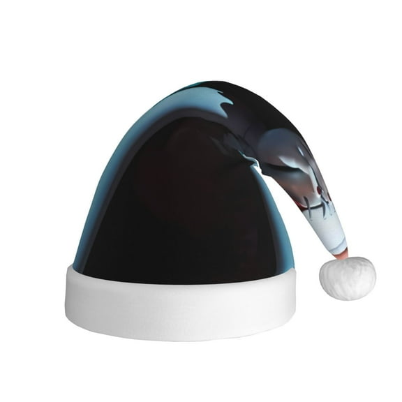 Gokiu The Nightmare Before Christmas Santa Hat Christmas Hats for Adults Holiday Unisex Plush Beanie for Xmas New Year Party Headwear