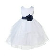 thumbnail image 2 of Ekidsbridal White Satin Shimmering Organza Formal Flower Girl Dress Communion Baptism Holiday Toddler Junior Bridesmaid Father Daughter Dance Recital 4613T S, 2 of 3