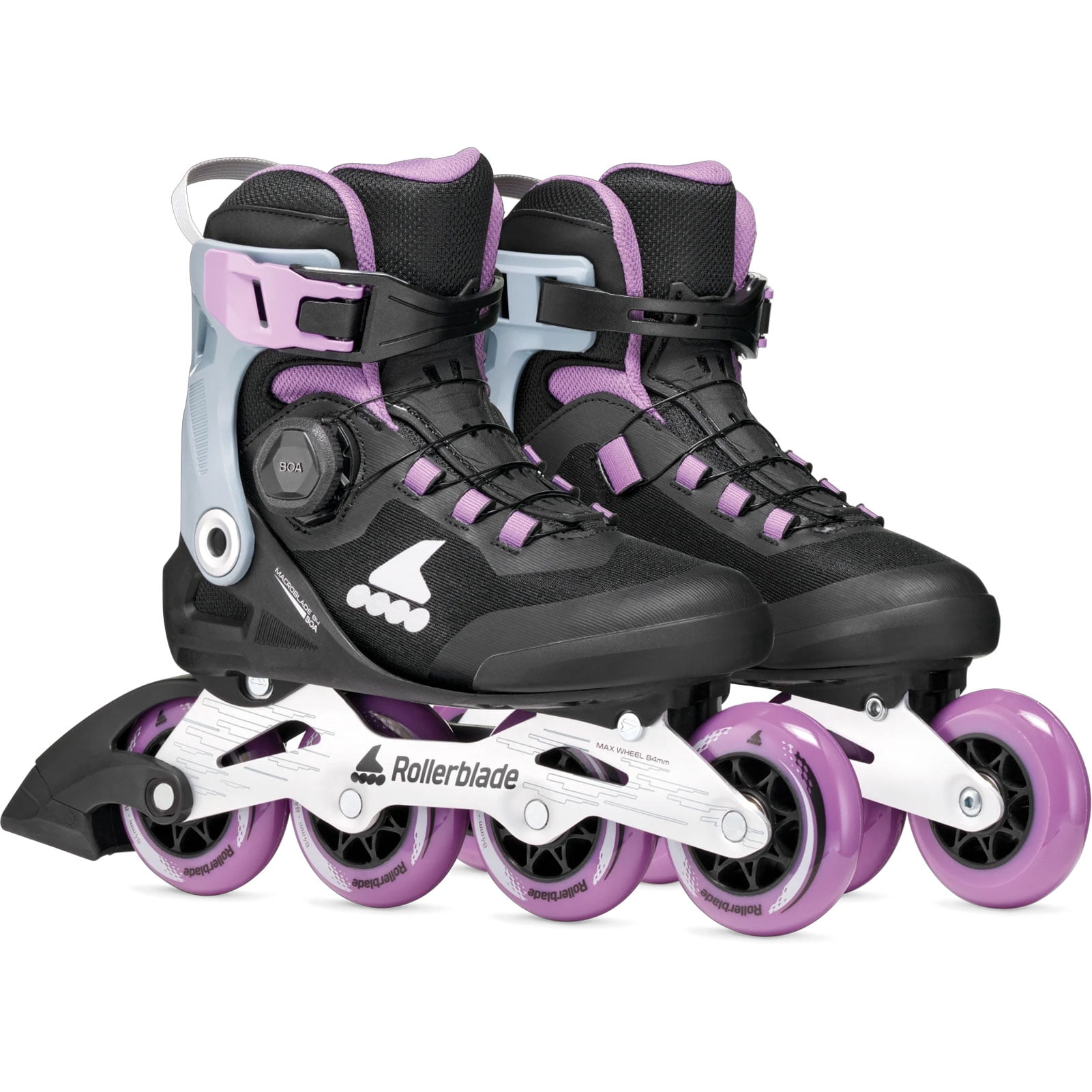 ROLLERBLADE Women's Macroblade 84 BOA Black/Lavender/Blue Star Inline Skates, Size: 10/10.5