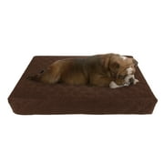 Waterproof Dog Bed – 2-Layer Memory Foam Dog Bed with Removable Machine Washable Cover – 30x21 Dog Bed for Medium Dogs up to 45lbs by PETMAKER (Brown)