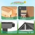 thumbnail image 3 of Ktaxon Kids Outdoor Playhouse, Modern Wooden Playhouse, Indoor and Outdoor Cottage Play House with Picnic Table Set, Sink Toys, Mailbox, Flowerpot Holders, for Kids Ages 3+, Gray & White, 3 of 7