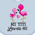 thumbnail image 4 of Inktastic My Titi Loves Me with Two Flamingos Boys or Girls Baby Bib, 4 of 4
