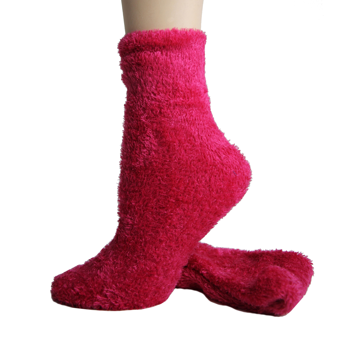 Fuschia Microfiber Fuzzy Socks - Walmart.com