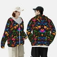 thumbnail image 6 of Kll Mexican Flower Traditional1 Print Men'S Women’s Upf 50+ Sun Protection Outdoor Hoodie Jacket Long Sleeve Fishing Hiking Performance Shirt- Small, 6 of 8