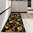 thumbnail image 4 of Black Colorful Flower Sunflower Pattern Kitchen Rug Mat,Kitchen Runner Rugs Non Skid Washable,Decorative Kitchen Floor Mats for Kitchen,Sink,Laundry,17"X47", 4 of 5