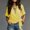 Yellow, variant on Yrmaups Loose Fit Short Sleeve T Shirt for Women, Casual Knot Front Plaid Blouse, Soft Stretch Tee for Party Office Travel Daily Wear, Black XL