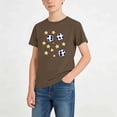 thumbnail image 2 of DJDLJWCJ Boys Crewneck T-shirt Soccer Graphic Printed Short Sleeve Shirts Soft Breathable Summer Lightweight Athletic Sports Shirts Brown Size 3-4 Years, 2 of 8