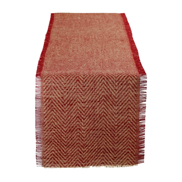 Camino de Mesa DII 36x183 cm Yute Chevron Rojo