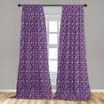 thumbnail image 4 of Ambesonne Fashion Curtains, Wild Cat Skin Triangles Art, Pair of 28"x63", Violet Persian Blue, 4 of 4