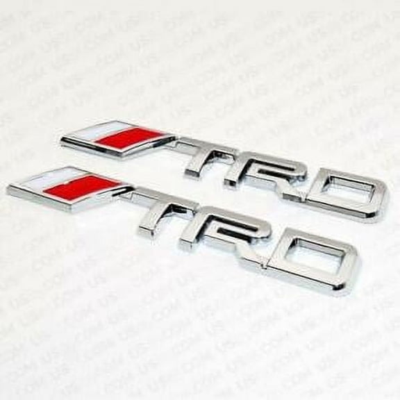 2pcs TRD Emblem Stickers For Toyota - Chrome - Red