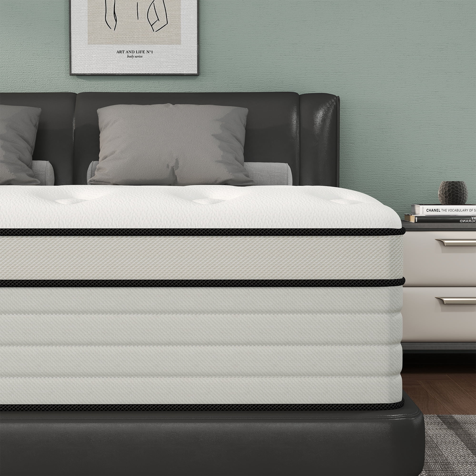 CICIMLU 14 inch King Mattress,Medium Firm Hybrid Mattress in a Box,Adult