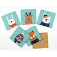 thumbnail image 2 of Inkdotpot Set of 6 Drink Coasters DecorativeNon,SlipCork Base4-inch Square PrintedCoastersEasy Clean- Winter Animals, 2 of 8