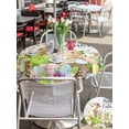 thumbnail image 4 of Outdoor Tablecloth with Umbrella Hole and Zipper, Easter Round Table Cloth 60 Inch Waterproof Tablecloth, Spring Sheep Bunny Duck Plants Wooden Grain Picnic Table Cover for Patio Camping, 4 of 7