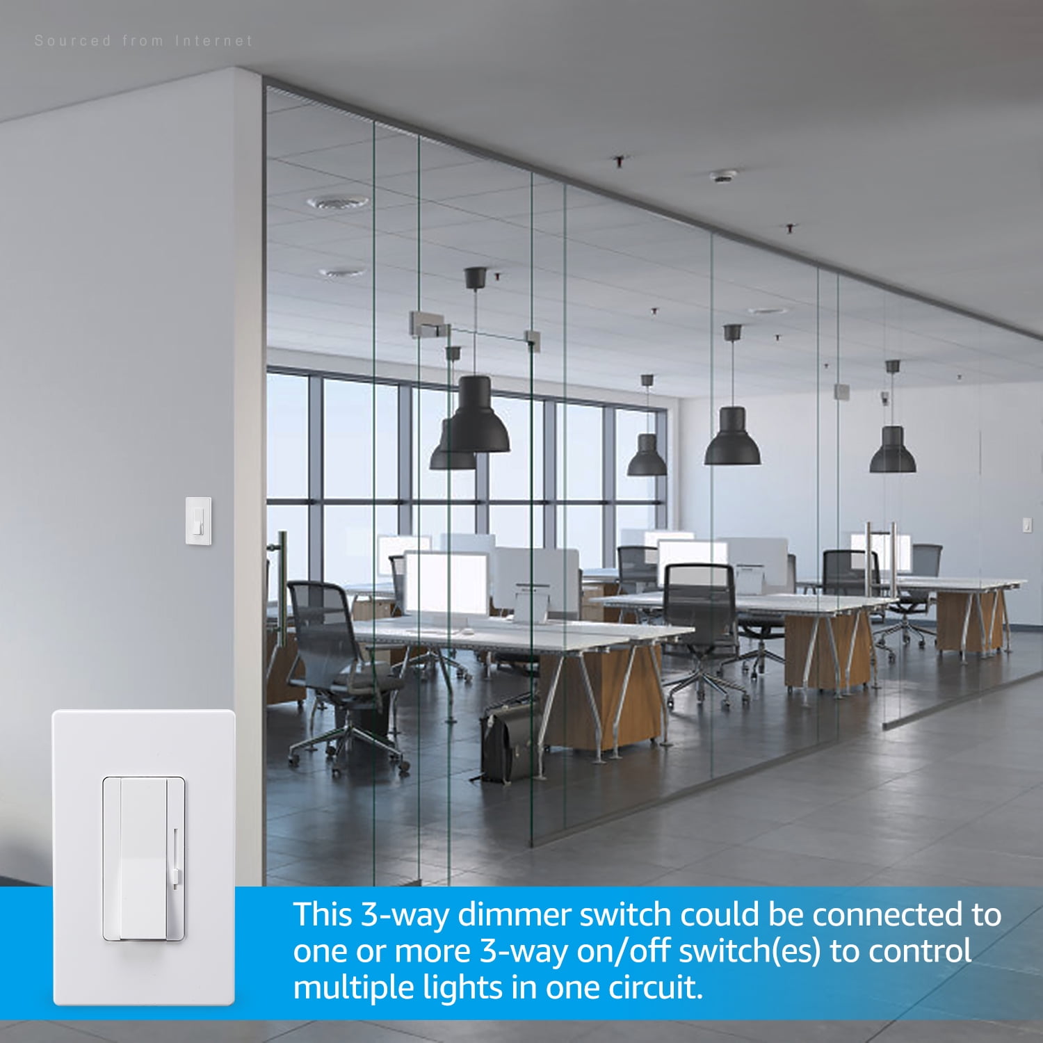 2 Pack 0-10V LED Dimmer Switch, 3-Way & Single Pole Compatible, 720W Max, Smooth Slide Control, Dual Wall Plates Included