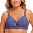thumbnail image 2 of Bixock Wireless Bra for Women No Underwire Stripe Print Hook Closure Soft Lift Support Wide Straps For Mature Women Everyday Women Under Wear, 2 of 7