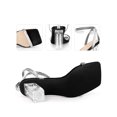 thumbnail image 2 of BLISSFUL STEP Square Toe Rhinestone Strap Clear Heel Block Heels Sandals for Women Black (Size 10), 2 of 6