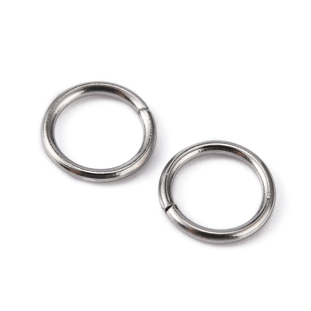 4000pc Resistant 304 Stainless Steel Open Jump Rings Round Stainless Steel Color 18 Gauge 8x1mm Inner Diameter: 6mm