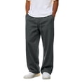 thumbnail image 2 of Mens Baggy Sweatpants Casual Stylish Wide Leg Drawstring Waist Sweatpants Relaxed Fit Sweatpants for Gym Athletic with Pockets Dark Gray 2XL, 2 of 8