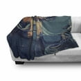 thumbnail image 3 of London Soft Flannel Fleece Blanket, London Aerial View with Tower Bridge at Sunset Internatinal Big Old UK British River, Cozy Plush for Indoor and Outdoor Use, 60" x 80", Multicolor, by Ambesonne, 3 of 6