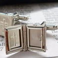 thumbnail image 3 of Perfect Cufflinks Locket Silver Toned Etched Metal Cufflinks, 3 of 3