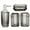 Gray, variant on HXRH 4 Pieces Bathroom Vanity Accessory Set,Soap Dispenser Set,include Transparent Lotion Bottle Mouthwash Cup Toothbrush Holder Soap Dish,for Home Dorm Travel (Amber)
