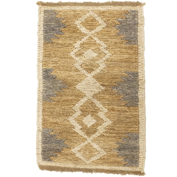 MagicRugs Modern Geometric Cream Jute 2'0 X 3'1 Ft Oriental Area Rug Carpet for Living Room Dining Room Bedroom Foyer Office and Library