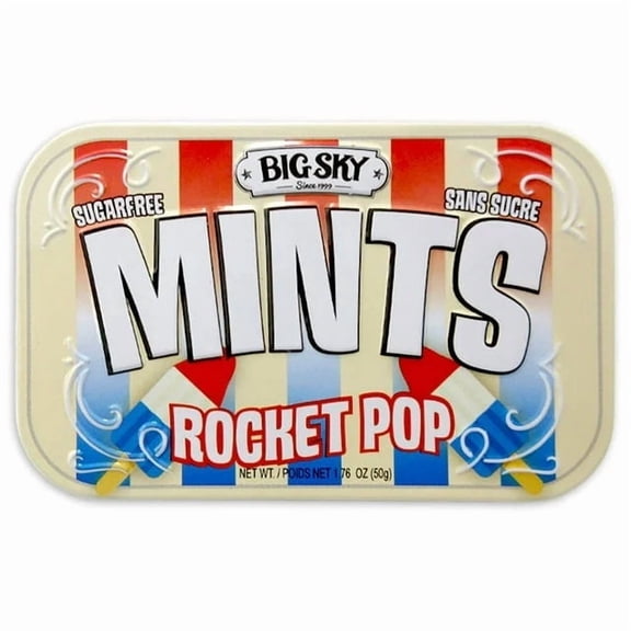 Big Sky Sugar Free Mint Candy, Rocket Pop, 1.76 Ounce (50g) Tin