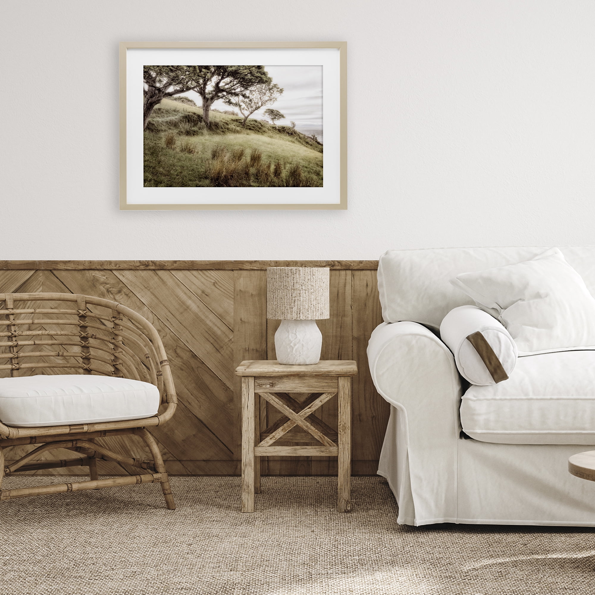 Stupell Industries Irish Hillside Landscape Birch Framed Print Under Glass, design by Andy Amos