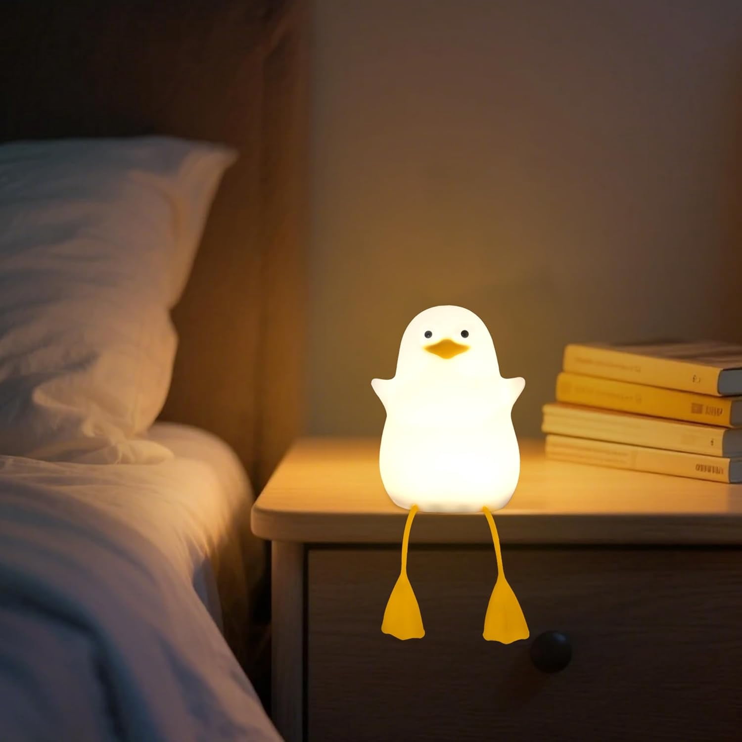 Cute Duck Night Light, Gifts for Women Teen Girls Baby,Night Lights for Kids Bedroom Kawaii Room Decor, Cute Christmas Seagull Silicone Nightlights for Children Toddler.