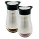thumbnail image 1 of Par de Saleros Top Choice Acero Inoxidable Plateado con Base de Cristal Rellenable, 1 of 5