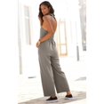 thumbnail image 4 of LASCANA Women's Button Down Halterneck Jumpsuit Buttons, 4 of 6