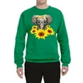 thumbnail image 2 of Elephant Sunflower Cute Love Animal Lover Unisex Crewneck Graphic Sweatshirt, Kelly, X-Large, 2 of 3