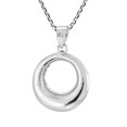 thumbnail image 6 of Shimmering Open Circle Clear Cubic Zirconia Sterling Silver Pendant Necklace, 6 of 6