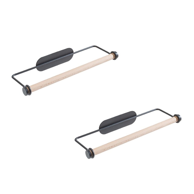 Oleegame 2PC Spoon And Lid Rest Paper Rack Paper Absorbent Rack Rack Roll Rag Plastic Wrap Wrought Multifunctional Kitchen,Dining & Bar Black