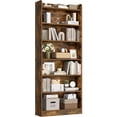 thumbnail image 2 of Yaheetech 7-Tier Wooden Bookshelf with Adjustable Open Shelves, Rustic Brown, 2 of 9