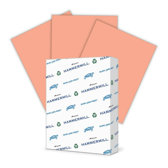 Hammermill Colored Paper, 20 lb Salmon Printer Paper, 8.5 x 11-1 Ream (500 Sheets) - Made in the USA, Pastel Paper, 103119R