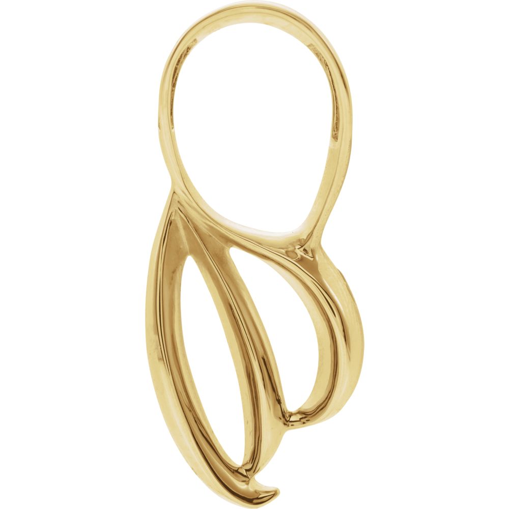 Diamond2Deal 14K Yellow Gold 32mm Pendant Enhancer for Womens