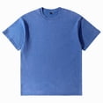 thumbnail image 4 of Qwertyu Mens Short Sleeve T-Shirts Cotton Crew Neck Casual Shirt Vintage Acid Wash Summer Fashion Tees Blue 4XL, 4 of 4