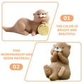 thumbnail image 4 of BRIGHTFUFU 4 figuras de nutria en miniatura de resina para decoración de tartas, terrarios y manualidades., 4 of 8
