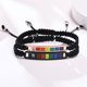 thumbnail image 4 of 1 par de cuerdas manuales de nylon amantes ajustables pulseras de brazaletes de arco iris pulseras, 4 of 5