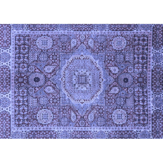 Ahgly Company Indoor Rectangle Abstract Blue Modern Area Rugs, 4' x 6'