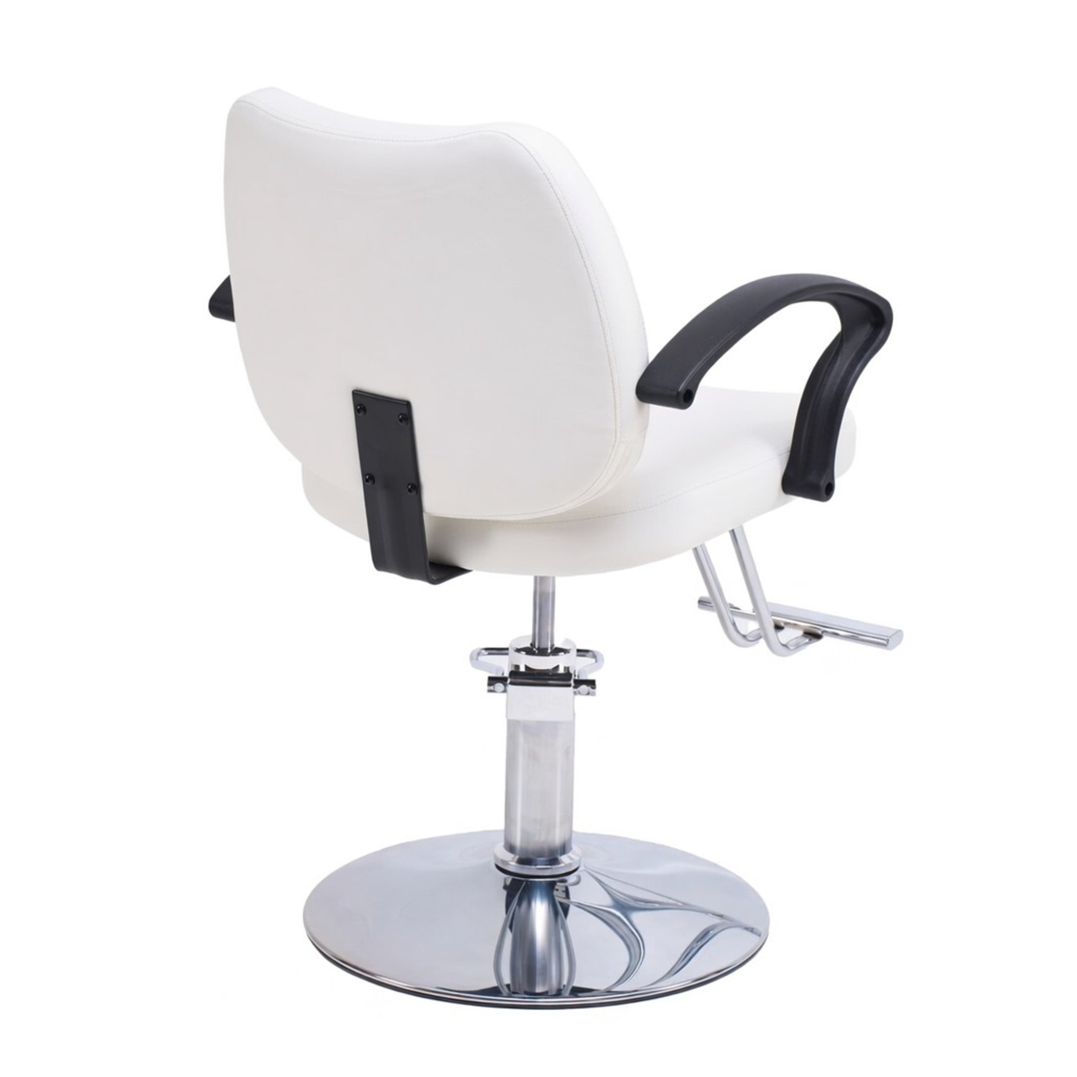 Noble House Hydraulic Barber Styling Chair, Adjustable Height, PU Upholstery, White + Chrome