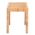 thumbnail image 3 of Baxton Studio Abelia Modern Bohemian Natural Rattan and Mahogany Wood Short Accent Bench, 3 of 8