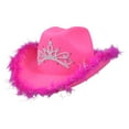 thumbnail image 3 of lanema Vintage Style Feather Tinsel Brim Hat Cowboy Western Style Cowboy Hat Windproof, 3 of 13