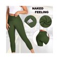 thumbnail image 2 of UUE 21" Inseam Olive Workout Leggings for Women,Yoga Capris with Pockets Tummy Control, Butt Lifting Leggings for women workout, 2 of 6