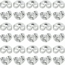 DESIGNICE 30 Pcs Silver Earring Backs,Hypoallergenic Replacement Secure Ear Lockings,15 Pairs