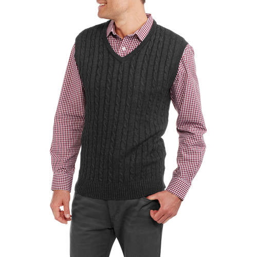 Big Men's Cable Knit Sweater Vest - Walmart.com
