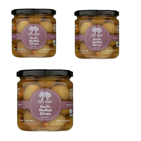 Divina, Garlic Stuffed Olives, 7.8 oz. (3 pack)