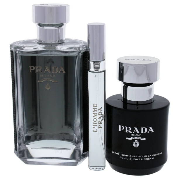 Prada L'Homme Cologne Gift Set for Men, 3 Pieces 